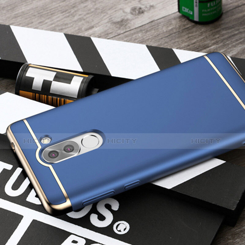 Funda Lujo Marco de Aluminio para Huawei Mate 9 Lite Azul