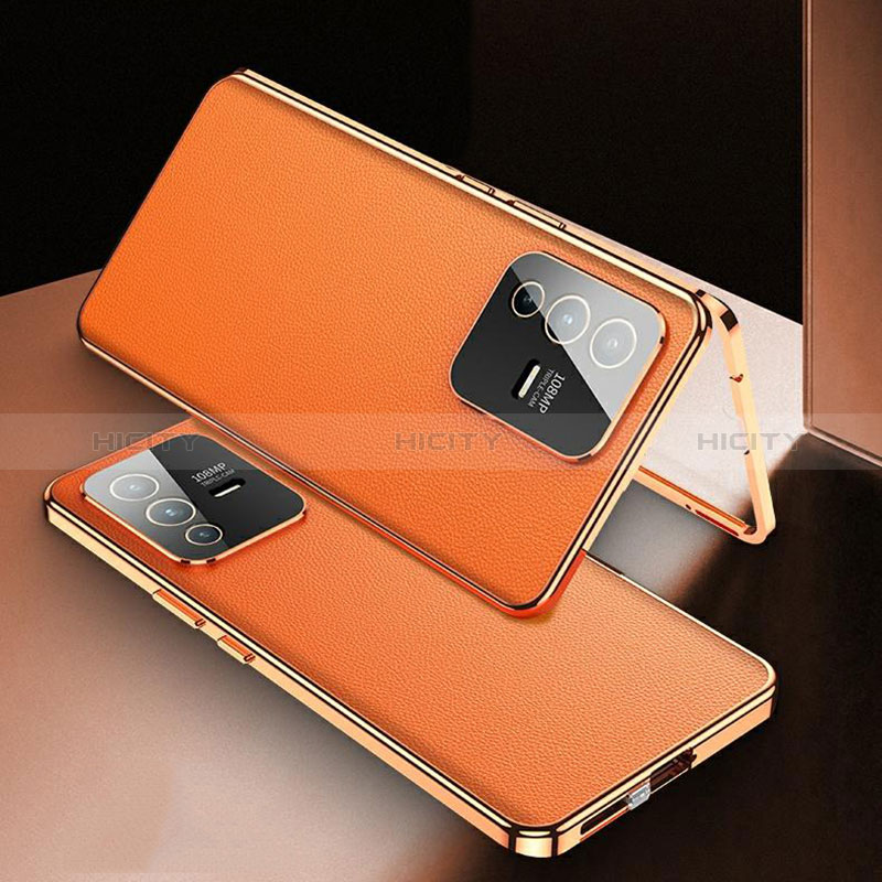 Funda Lujo Marco de Aluminio y Cuero Carcasa 360 Grados para Vivo V23 Pro 5G