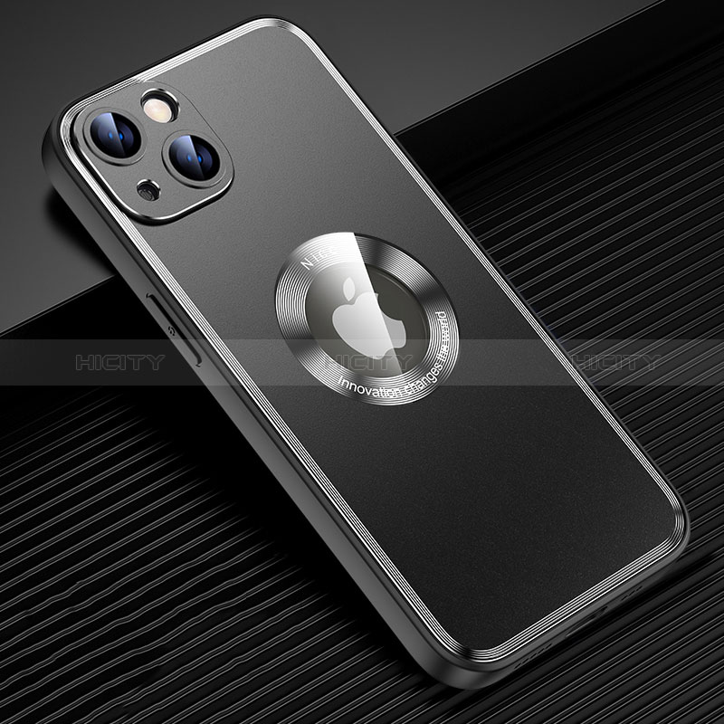 Funda Lujo Marco de Aluminio y Silicona Carcasa Bumper con Mag-Safe Magnetic JL2 para Apple iPhone 13 Negro