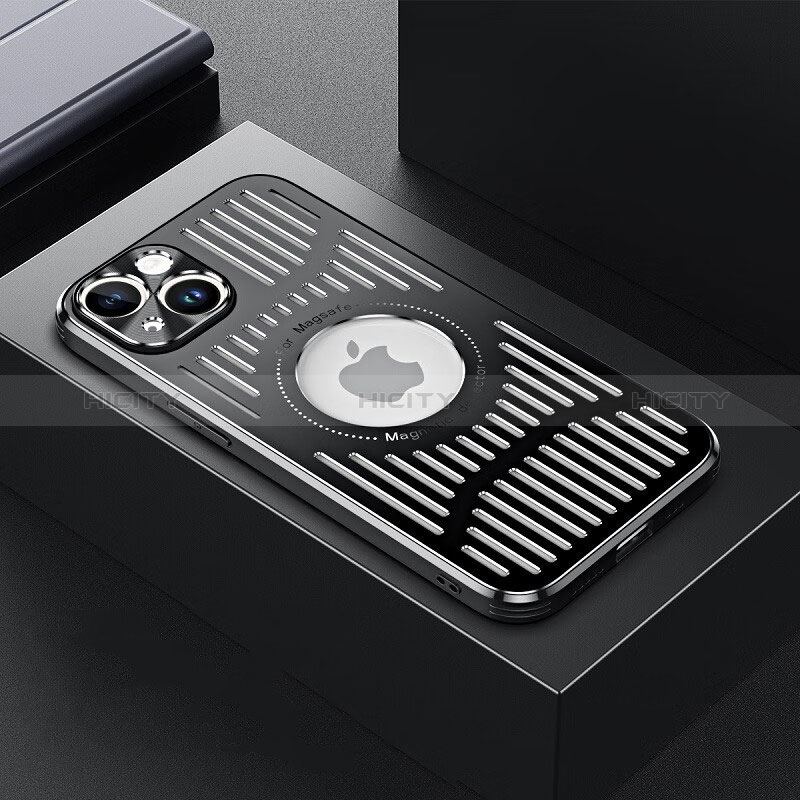 Funda Lujo Marco de Aluminio y Silicona Carcasa Bumper con Mag-Safe Magnetic TX1 para Apple iPhone 14