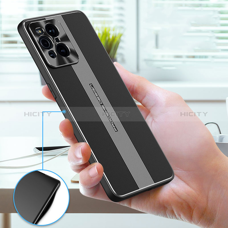 Funda Lujo Marco de Aluminio y Silicona Carcasa Bumper J01 para Oppo Find X3 5G