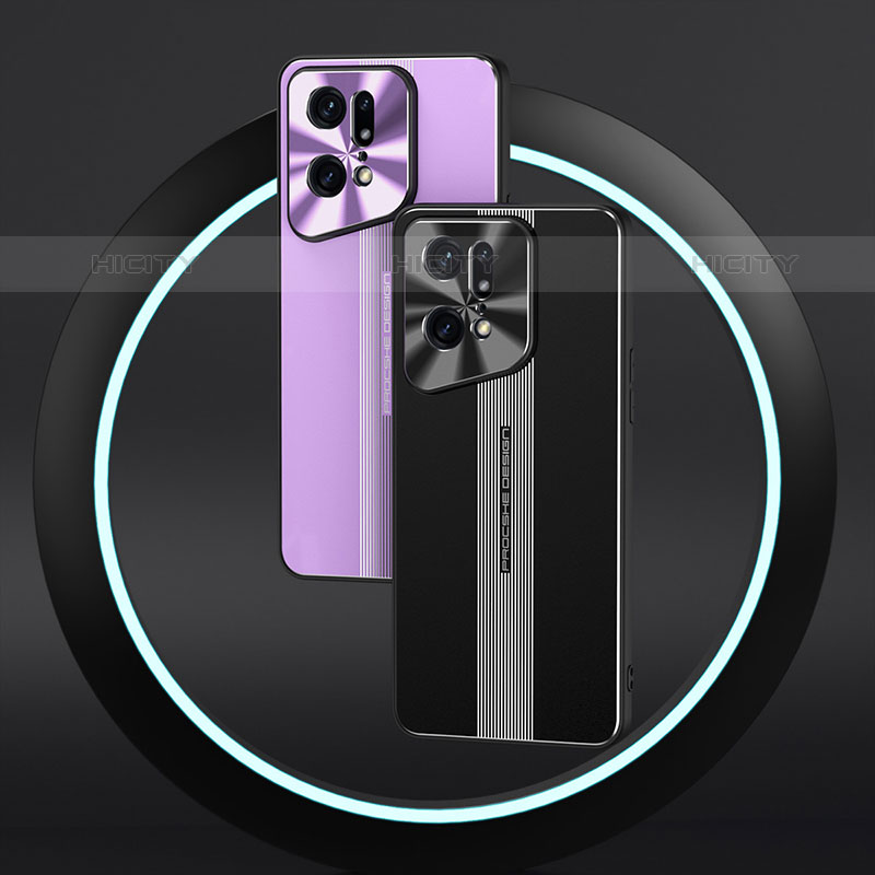 Funda Lujo Marco de Aluminio y Silicona Carcasa Bumper J01 para Oppo Find X5 Pro 5G