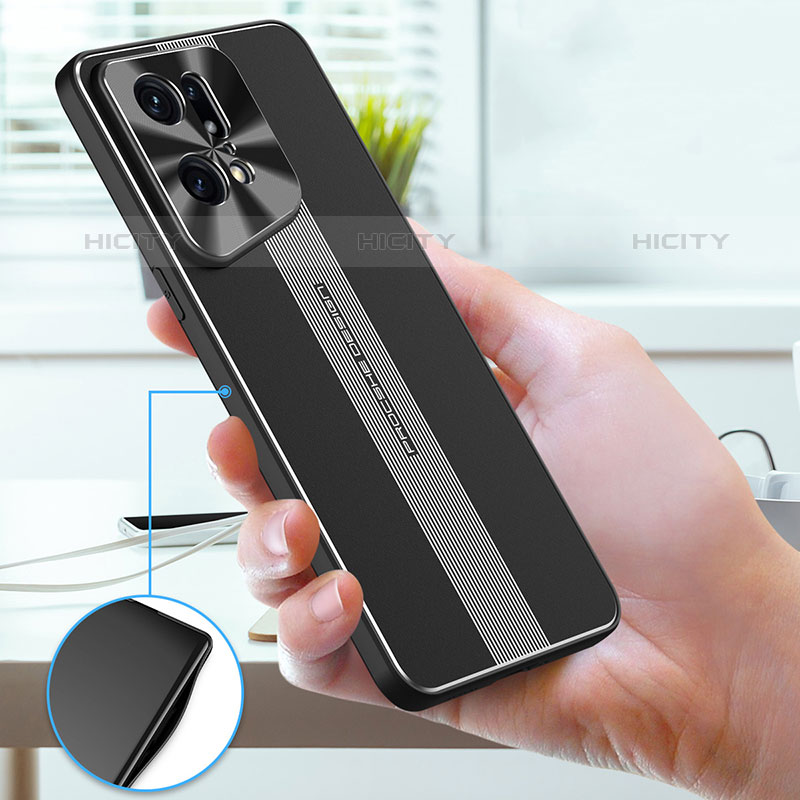 Funda Lujo Marco de Aluminio y Silicona Carcasa Bumper J01 para Oppo Find X5 Pro 5G