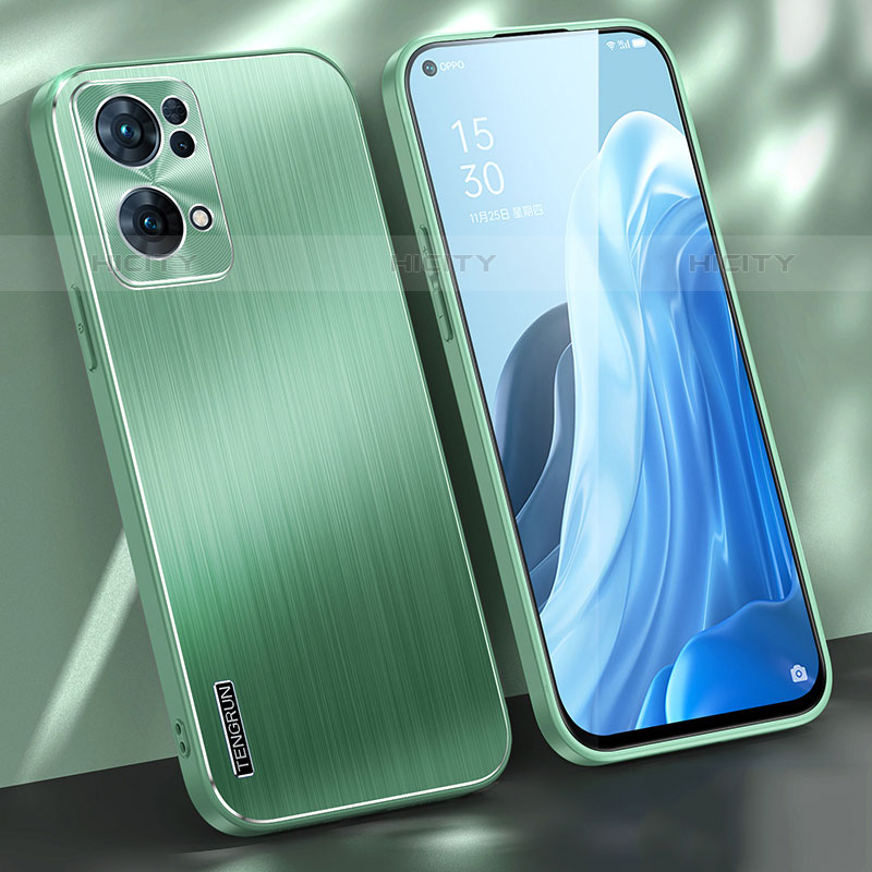 Funda Lujo Marco de Aluminio y Silicona Carcasa Bumper J01 para Oppo Reno7 Pro 5G