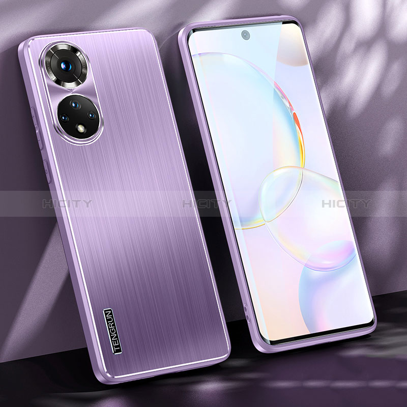 Funda Lujo Marco de Aluminio y Silicona Carcasa Bumper JL1 para Huawei Honor 50 5G Morado