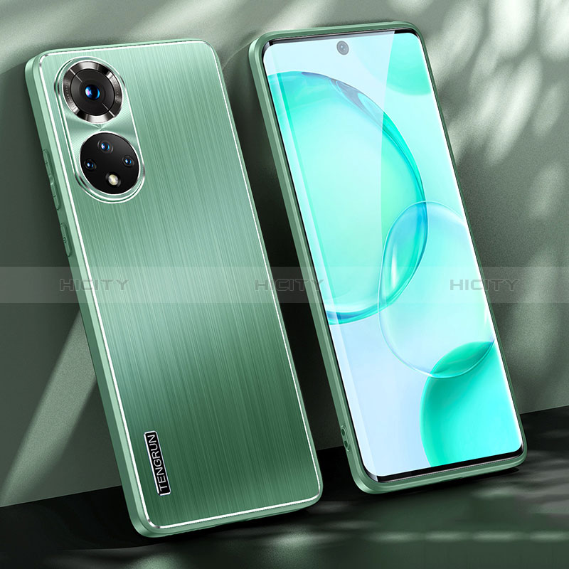 Funda Lujo Marco de Aluminio y Silicona Carcasa Bumper JL1 para Huawei Honor 50 5G Verde