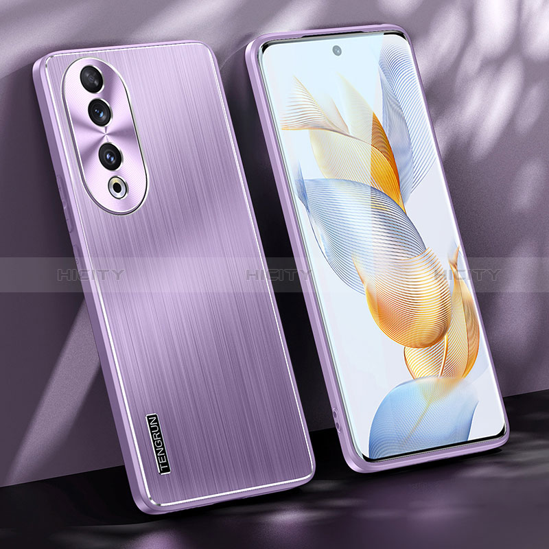 Funda Lujo Marco de Aluminio y Silicona Carcasa Bumper JL1 para Huawei Honor 90 5G Morado