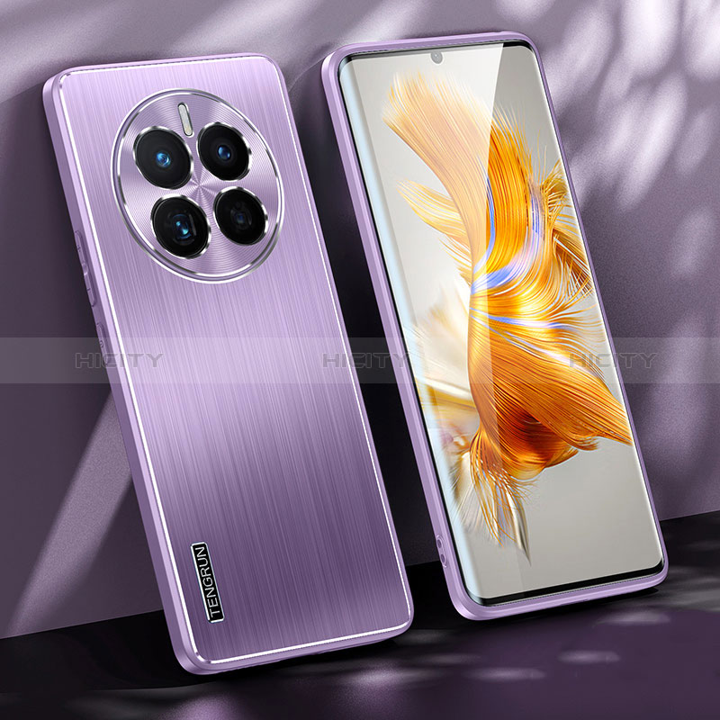 Funda Lujo Marco de Aluminio y Silicona Carcasa Bumper JL1 para Huawei Mate 50 Morado