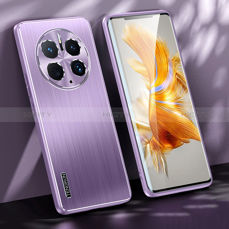 Funda Lujo Marco de Aluminio y Silicona Carcasa Bumper JL1 para Huawei Mate 50 Pro Morado