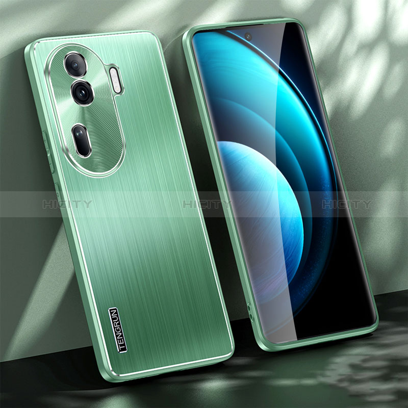 Funda Lujo Marco de Aluminio y Silicona Carcasa Bumper JL1 para Oppo Reno11 Pro 5G Verde