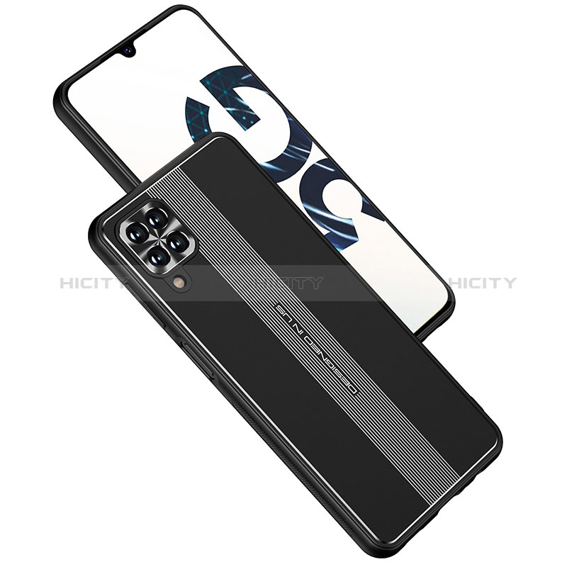 Funda Lujo Marco de Aluminio y Silicona Carcasa Bumper JL1 para Samsung Galaxy A12 Negro