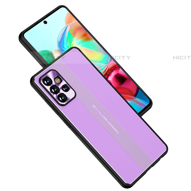 Funda Lujo Marco de Aluminio y Silicona Carcasa Bumper JL1 para Samsung Galaxy A72 4G Morado