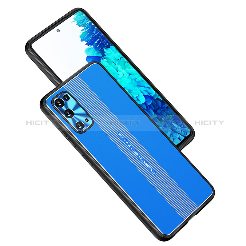 Funda Lujo Marco de Aluminio y Silicona Carcasa Bumper JL1 para Samsung Galaxy S20 Plus Azul