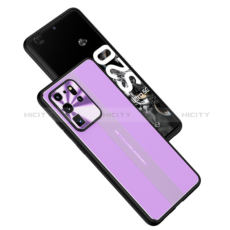 Funda Lujo Marco de Aluminio y Silicona Carcasa Bumper JL1 para Samsung Galaxy S20 Ultra 5G Morado