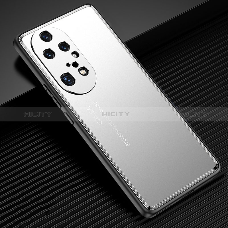 Funda Lujo Marco de Aluminio y Silicona Carcasa Bumper JL2 para Huawei P50 Plata