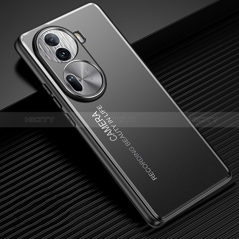 Funda Lujo Marco de Aluminio y Silicona Carcasa Bumper JL2 para Oppo Reno11 Pro 5G Negro