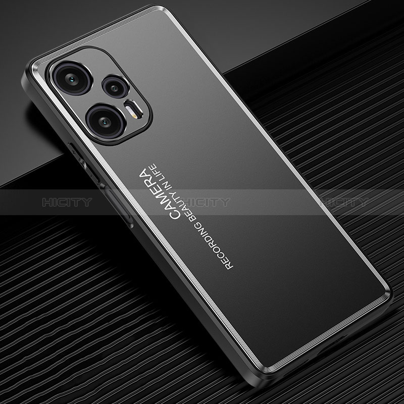 Funda Lujo Marco de Aluminio y Silicona Carcasa Bumper JL2 para Xiaomi Poco F5 5G Negro