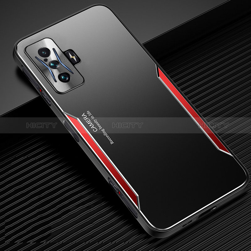 Funda Lujo Marco de Aluminio y Silicona Carcasa Bumper JL2 para Xiaomi Redmi K50 Gaming 5G Rojo