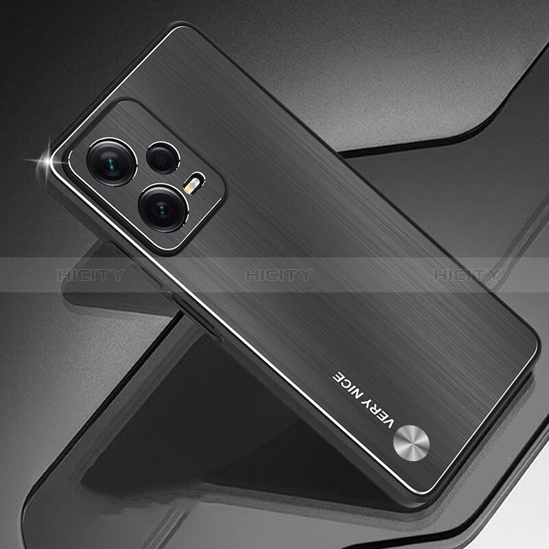 Funda Bumper Lujo Marco de Aluminio Espejo 360 Grados Carcasa P02 para Xiaomi  Redmi Note 12 Pro+ Plus 5G Negro