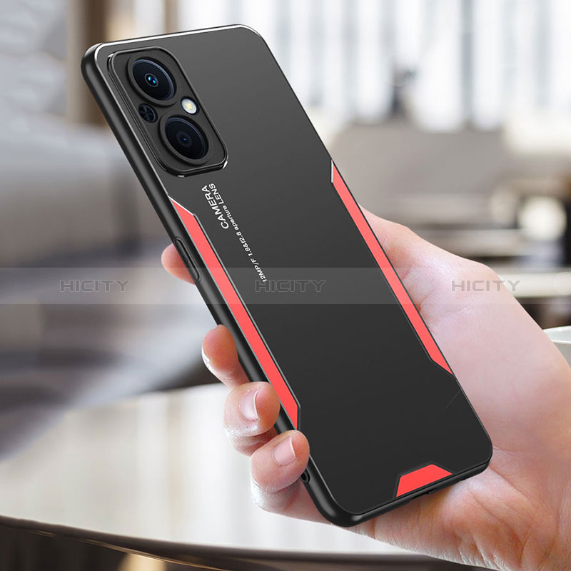 Funda Lujo Marco de Aluminio y Silicona Carcasa Bumper para Oppo A96 5G