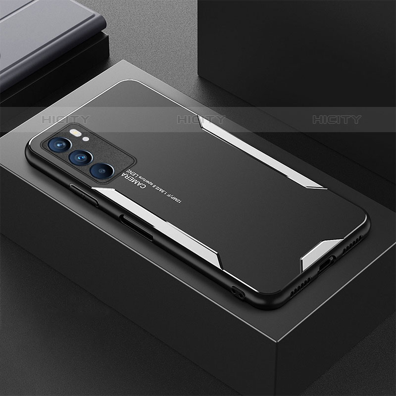 Funda Lujo Marco de Aluminio y Silicona Carcasa Bumper para Oppo Reno6 5G