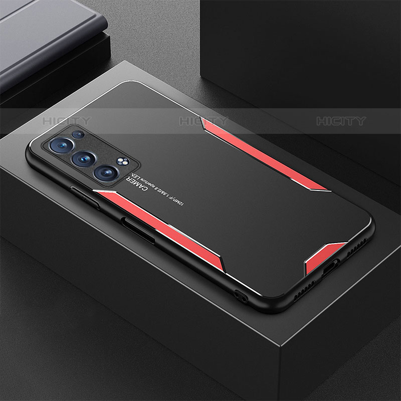 Funda Lujo Marco de Aluminio y Silicona Carcasa Bumper para Oppo Reno6 Pro 5G