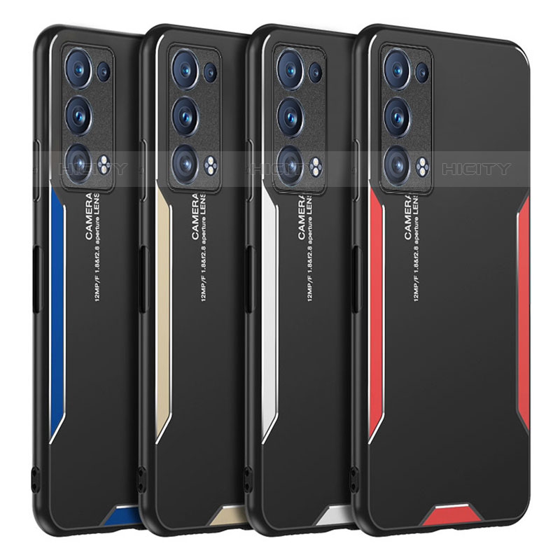 Funda Lujo Marco de Aluminio y Silicona Carcasa Bumper para Oppo Reno6 Pro+ Plus 5G