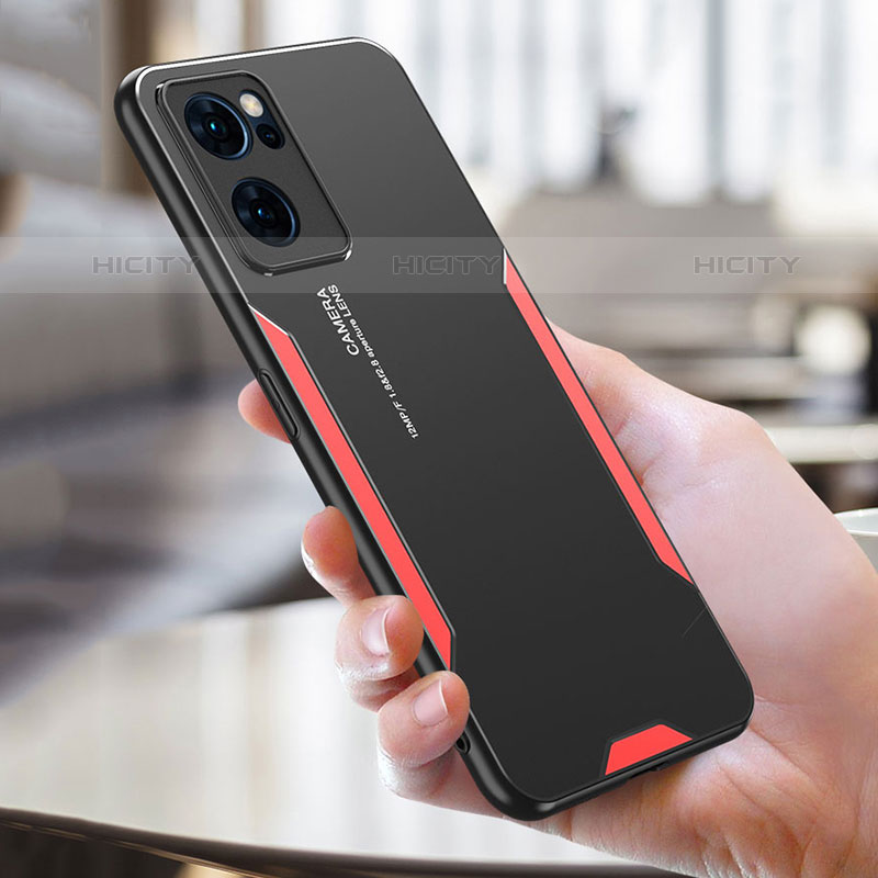 Funda Lujo Marco de Aluminio y Silicona Carcasa Bumper para Oppo Reno7 5G