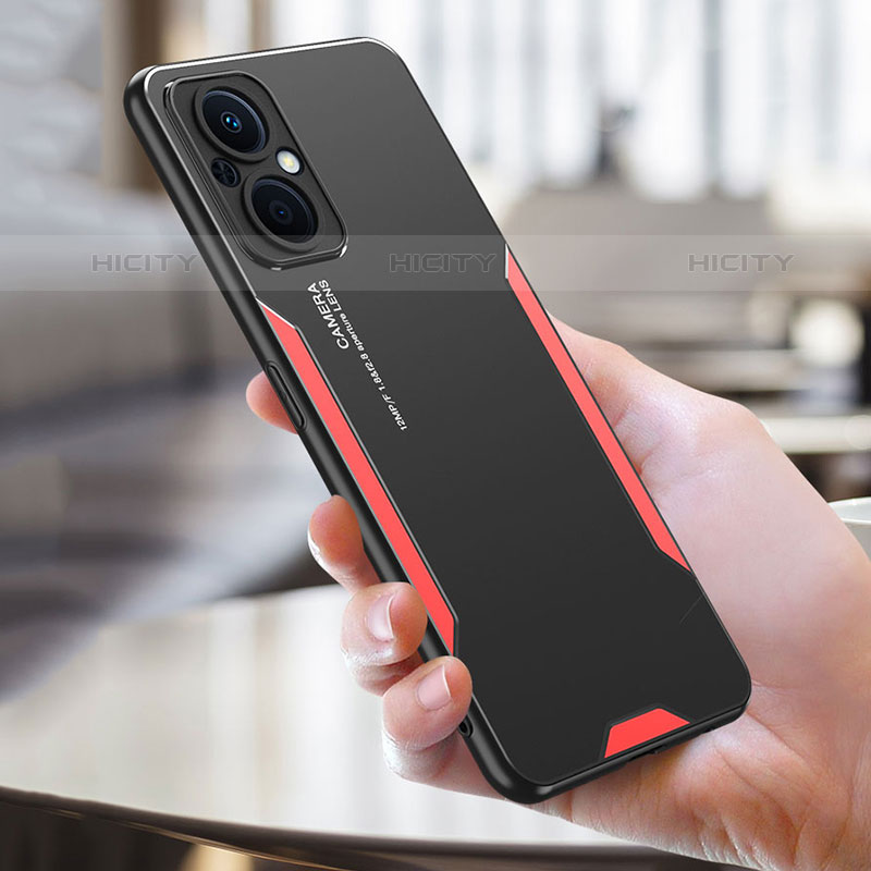 Funda Lujo Marco de Aluminio y Silicona Carcasa Bumper para Oppo Reno7 Lite 5G