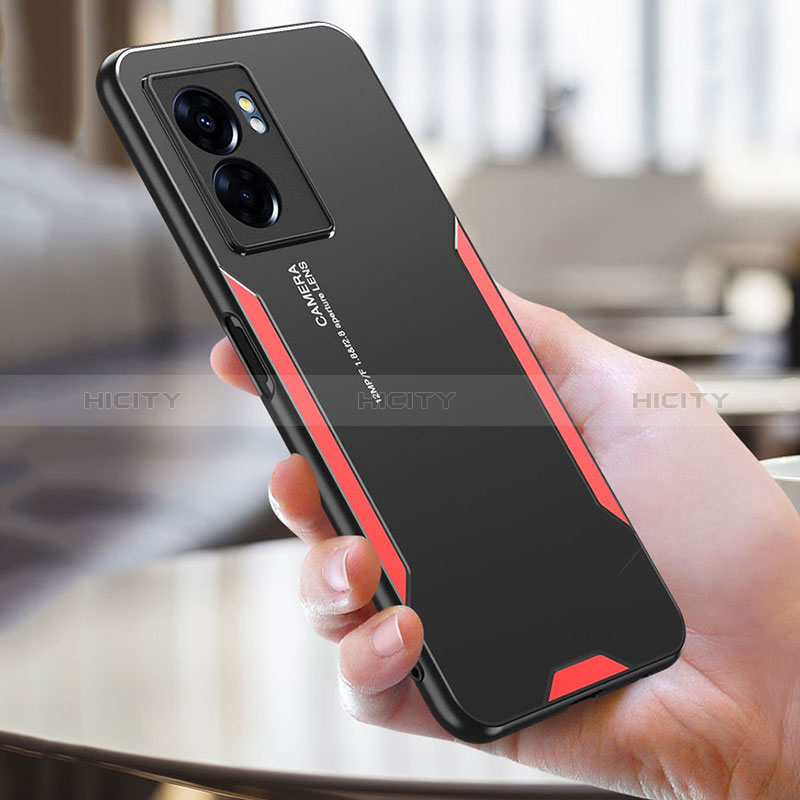 Funda Lujo Marco de Aluminio y Silicona Carcasa Bumper para Realme Q5i 5G