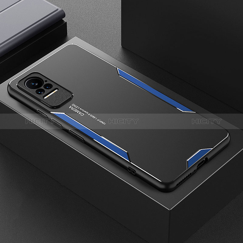 Funda Lujo Marco de Aluminio y Silicona Carcasa Bumper para Xiaomi Civi 1S 5G Azul