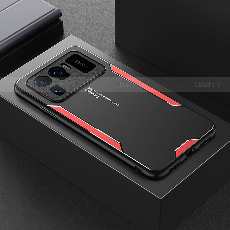 Funda Lujo Marco de Aluminio y Silicona Carcasa Bumper para Xiaomi Mi 11 Ultra 5G Rojo