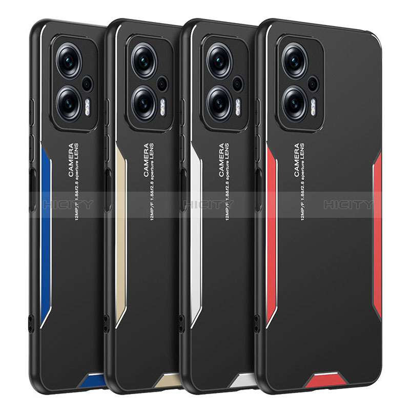 Funda Lujo Marco de Aluminio y Silicona Carcasa Bumper para Xiaomi Redmi Note 11T Pro+ Plus 5G