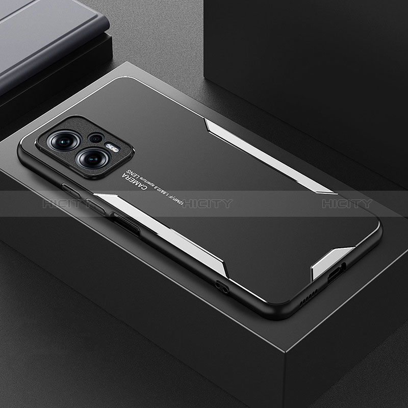 Funda Lujo Marco de Aluminio y Silicona Carcasa Bumper para Xiaomi Redmi Note 11T Pro+ Plus 5G