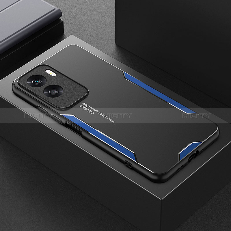 Funda Lujo Marco de Aluminio y Silicona Carcasa Bumper PB1 para Huawei Honor X50i 5G Azul