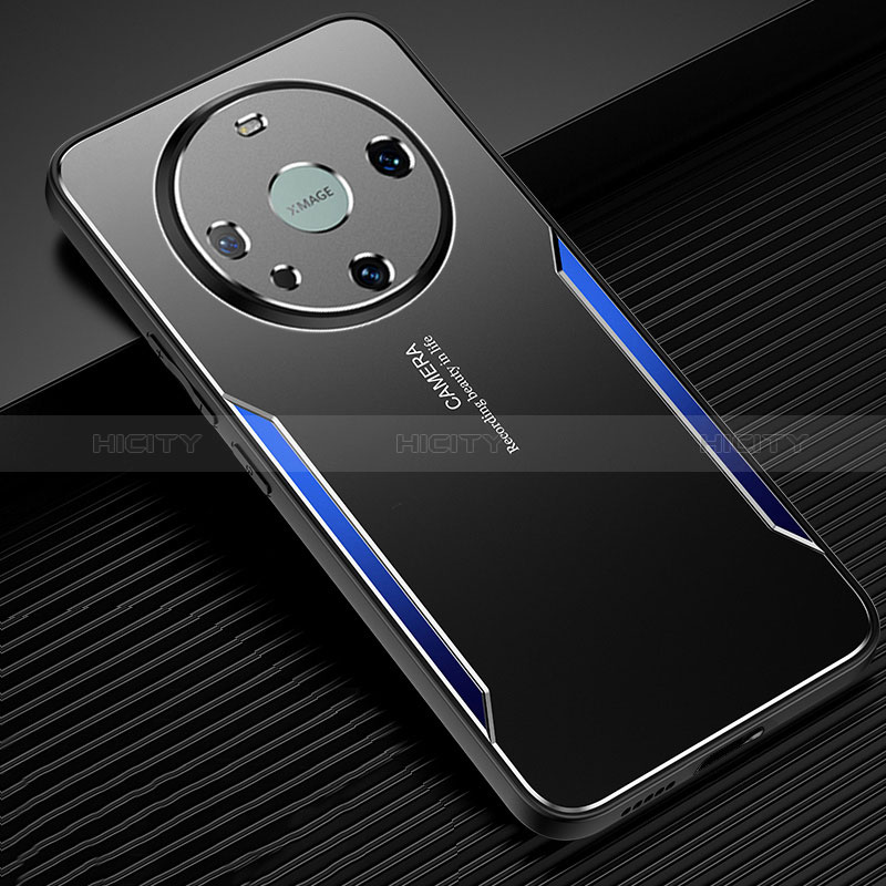 Funda Lujo Marco de Aluminio y Silicona Carcasa Bumper PB1 para Huawei Mate 60 Pro Azul