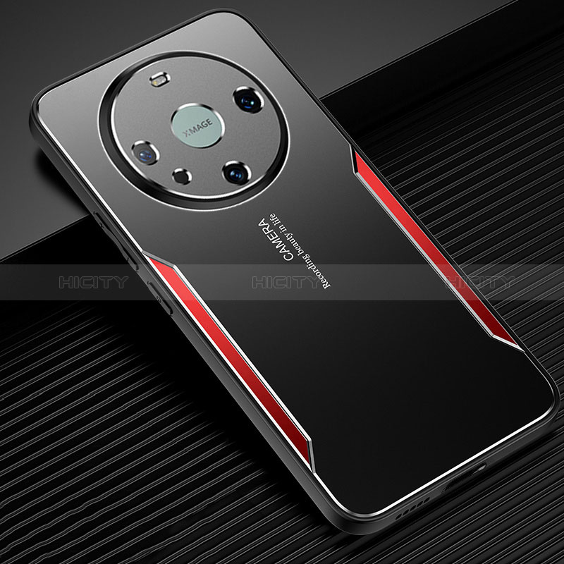 Funda Lujo Marco de Aluminio y Silicona Carcasa Bumper PB1 para Huawei Mate 60 Pro+ Plus Rojo