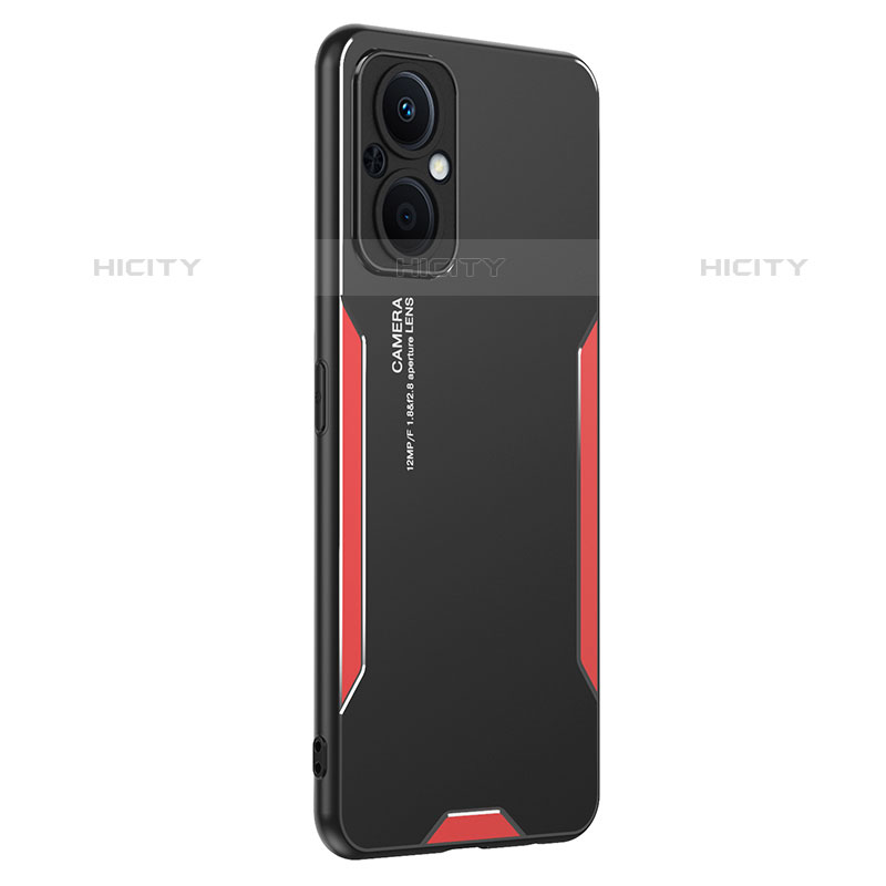 Funda Lujo Marco de Aluminio y Silicona Carcasa Bumper PB1 para OnePlus Nord N20 5G Rojo