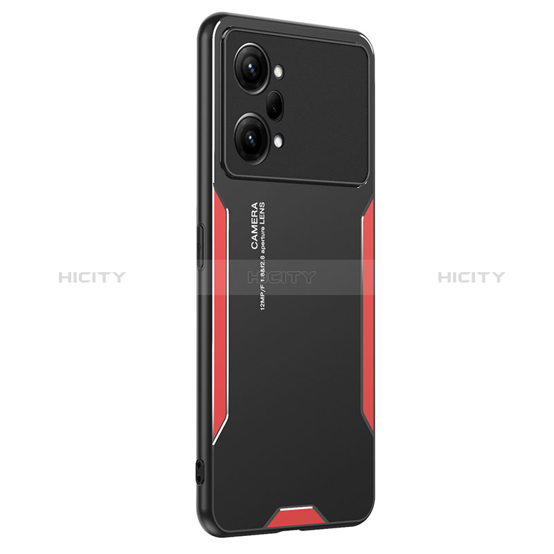 Funda Lujo Marco de Aluminio y Silicona Carcasa Bumper PB1 para Oppo K10 Pro 5G Rojo