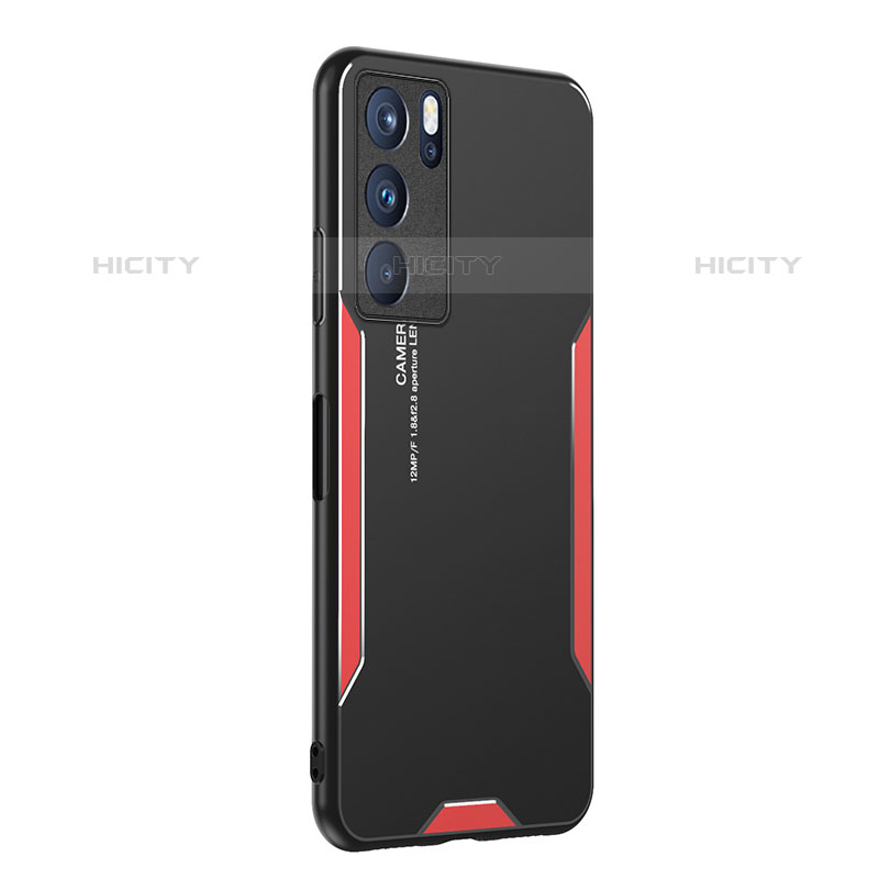 Funda Lujo Marco de Aluminio y Silicona Carcasa Bumper PB1 para Oppo Reno6 Pro 5G India