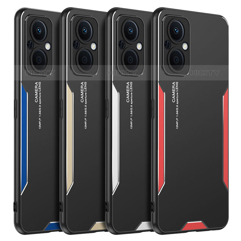 Funda Lujo Marco de Aluminio y Silicona Carcasa Bumper PB1 para Oppo Reno7 Z 5G