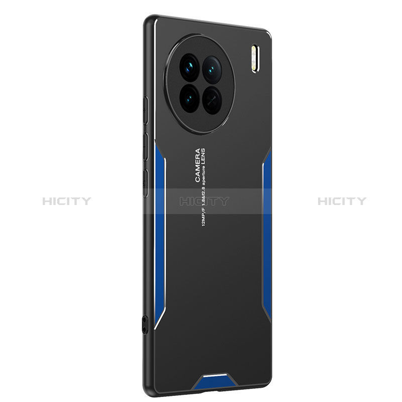 Funda Lujo Marco de Aluminio y Silicona Carcasa Bumper PB1 para Vivo X90 5G Azul