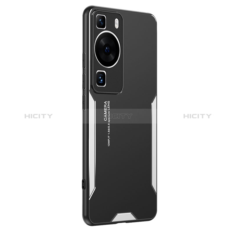 Funda Lujo Marco de Aluminio y Silicona Carcasa Bumper PB2 para Huawei P60 Pro