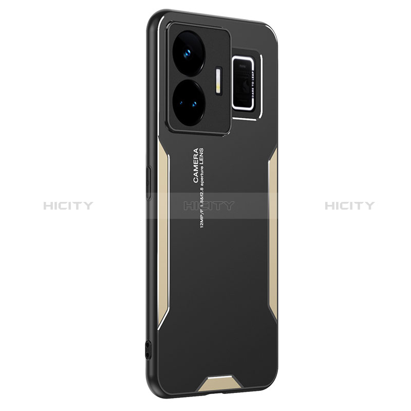 Funda Lujo Marco de Aluminio y Silicona Carcasa Bumper PB2 para Realme GT Neo5 240W 5G Oro