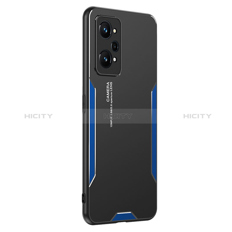 Funda Lujo Marco de Aluminio y Silicona Carcasa Bumper PB2 para Realme Q5 Pro 5G Azul