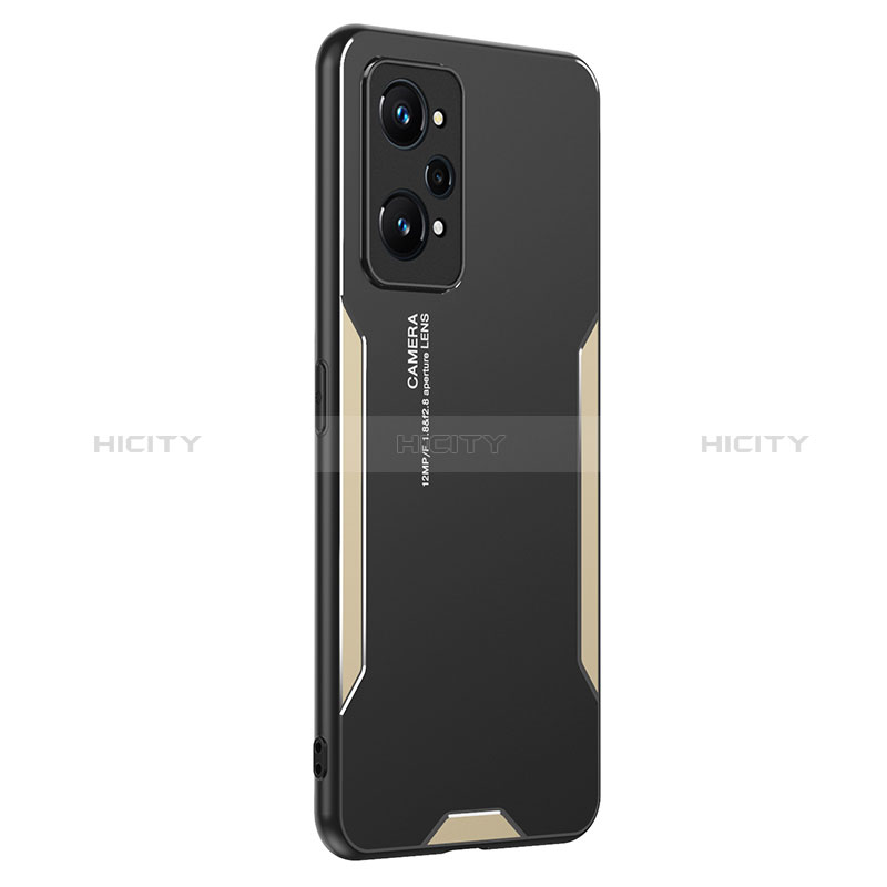 Funda Lujo Marco de Aluminio y Silicona Carcasa Bumper PB2 para Realme Q5 Pro 5G Oro