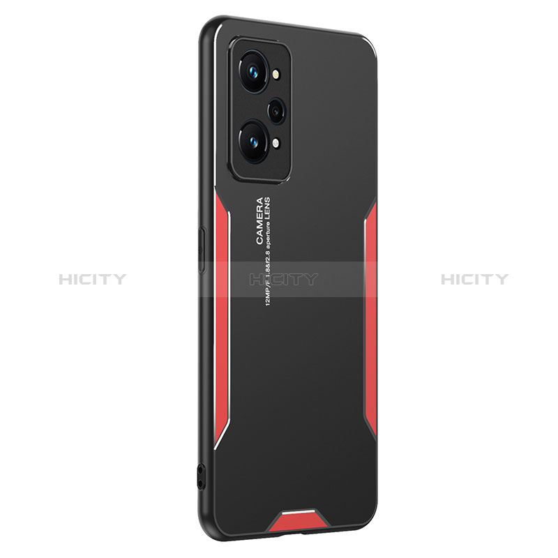 Funda Lujo Marco de Aluminio y Silicona Carcasa Bumper PB2 para Realme Q5 Pro 5G Rojo