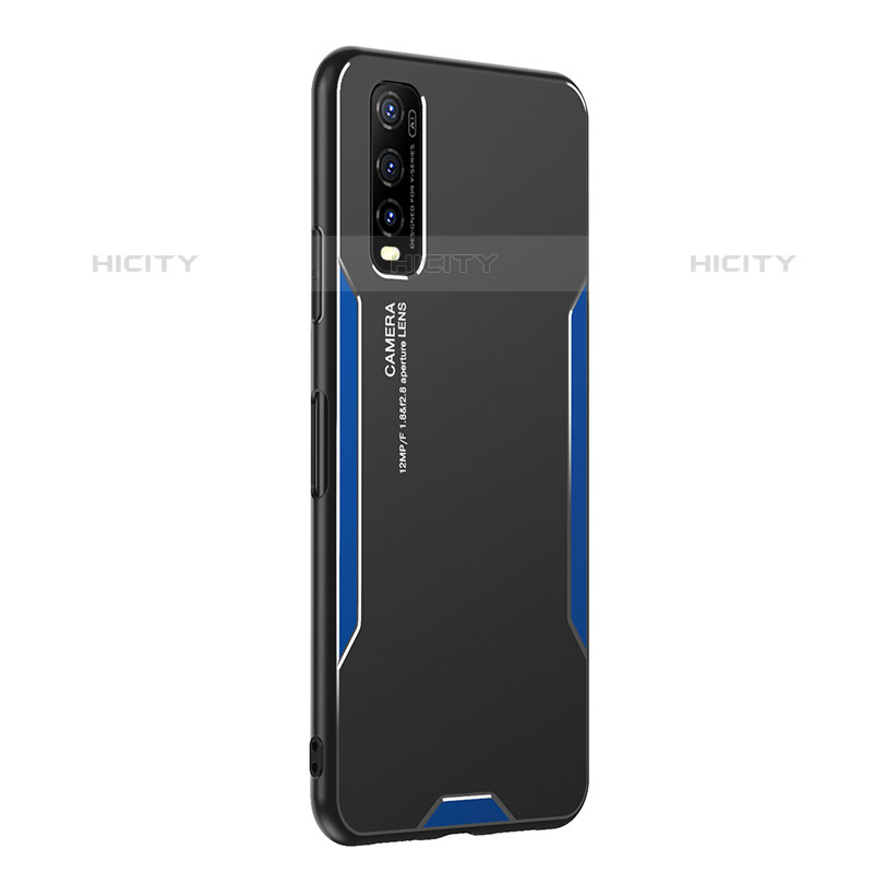 Funda Lujo Marco de Aluminio y Silicona Carcasa Bumper PB2 para Vivo iQOO U1 Azul