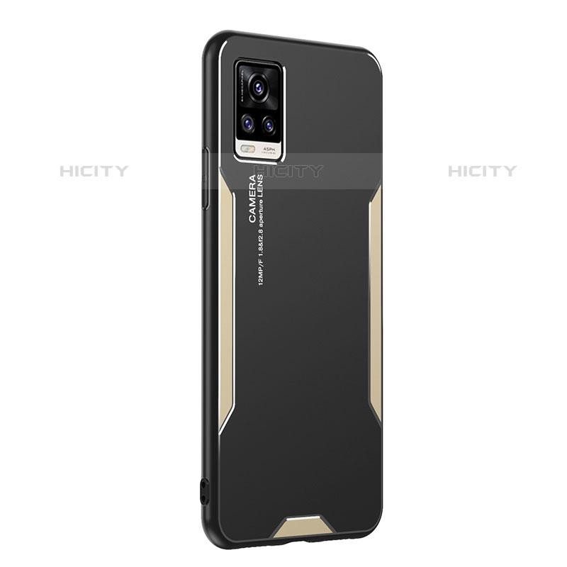 Funda Lujo Marco de Aluminio y Silicona Carcasa Bumper PB2 para Vivo V20 (2021) Oro