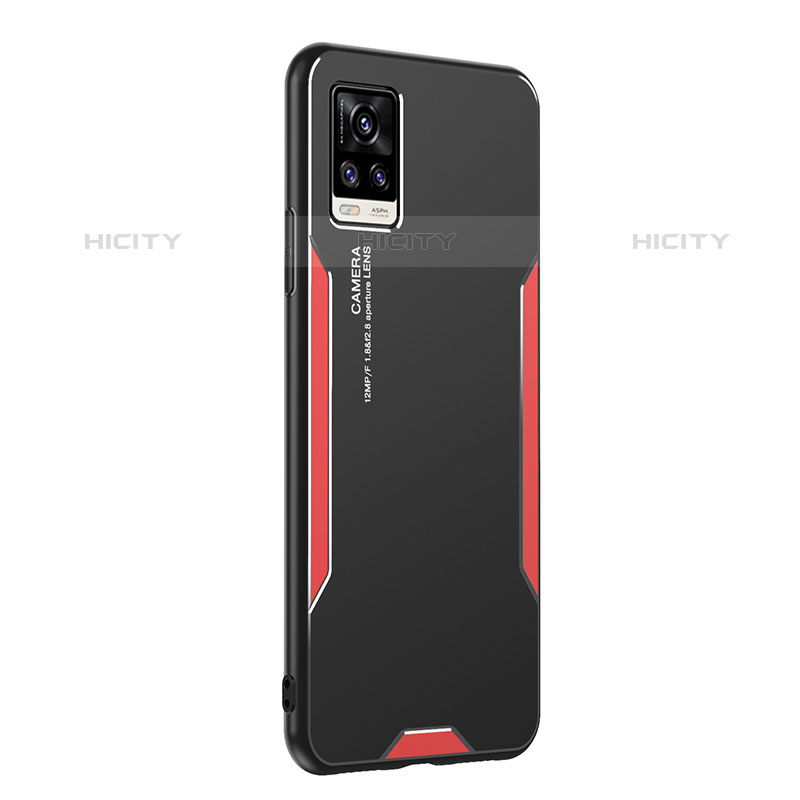 Funda Lujo Marco de Aluminio y Silicona Carcasa Bumper PB2 para Vivo V20 (2021) Rojo